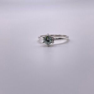 Sterling Silver Ring with 1ct Blue Moissonite